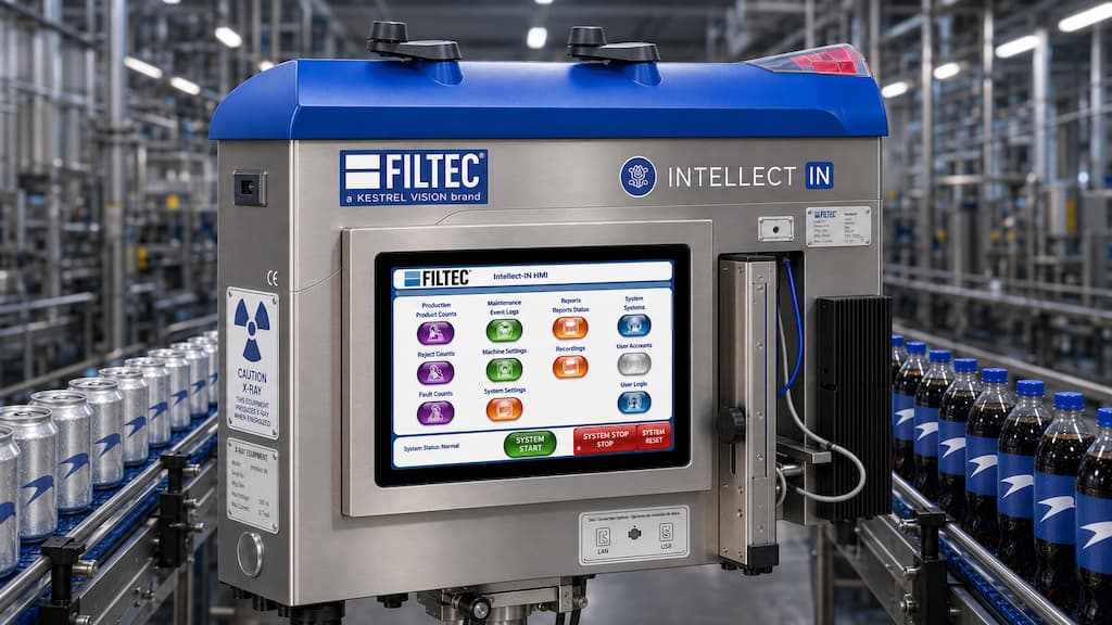 Intellect-IN - Filtec's Fill Level Inspection System with Built-in HMI Screen.
